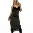 abito lungo con dettagli in pizzo long